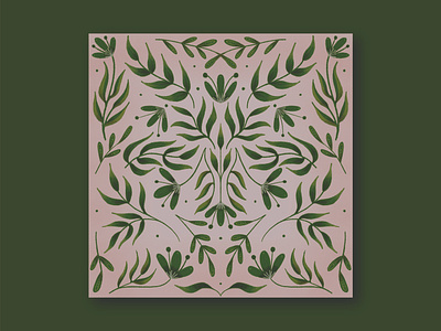 Green Flora botanical flora floral print green illustration leaves motiff pattern symmetry