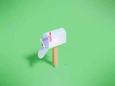 Mailbox 3d blender illustration low poly