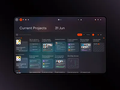 Project Management System cms crm dashboard finance frozenglass glass grid identity manager managment minimal