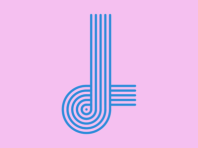 Letter "J" - 36 Days of Type 36days j 36daysoftype 36daysoftype08 brand challenge circle dots identity illustration letter logo logotype mark pink symbol type typedesign typography
