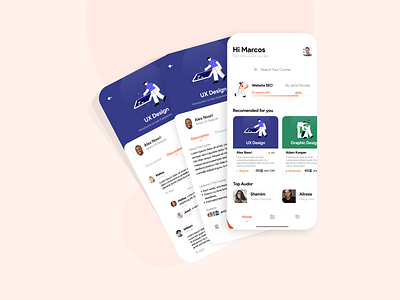 online course app app design minimal ui ux