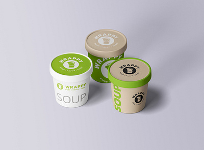 Wrappy soup mockup branding cup packaging soup wrap wrappy