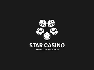 STAR CASINO LOGO 99designs bet black and white casino design dice element gambling game illustration logo lucky modern negative space play sign star win