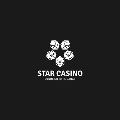 STAR CASINO LOGO 99designs bet black and white casino design dice element gambling game illustration logo lucky modern negative space play sign star win