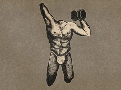 Buff Cuts drawing illustration muscle weightlifting