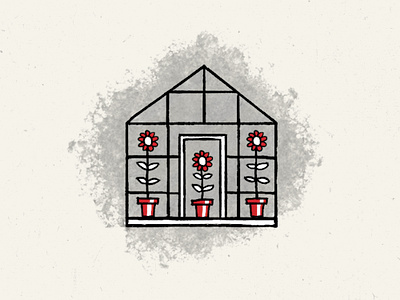 Greenhouse. That's it. flowers greenhouse icon iconography illustration organic procreate