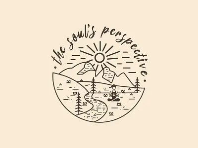 The Soul's Perspective branding design elegant graphic design graphics lineart logo logodesign luxury minimal minimalist mountains natural nature perspective soul sun vector woman yoga
