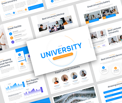 University – Education, Event & Course Presentation Template academic academy branding certificate conference course courses department edu education event graduate graduation institution knowledge learn online course pitch deck seminar training