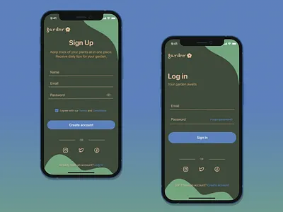 Daily UI #001 Sign Up & Log In Mobile dailyui flower garden log in mobile sign up ui ui design ux ux design uxdesign