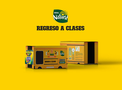 Packagin back to school nestlé branding clean concept design illustration nestle package package design packaging packaging design school schoolbus yellow