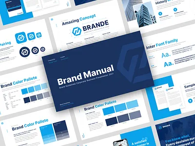 Brand Manual Presentation Template brand brand book brand guide brand guideline brand guidelines brand identity branding business business plan company profile identity logo logo guidelines pitchdeck professional project stationery trademark visual identity