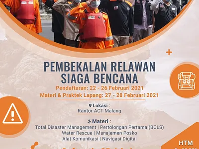 Pembekalan Relawan Siaga Bencana_ACT MRI Malang design graphic design poster vector xd design