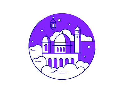 Dusk of Ramadan animation design dusk eid eid mubarak hari raya icon design iftar line icon loader animation mosque muslim prayers ramadan ramadan kareem ramadan mubarak ramzan religious icon solat sunset vector illustration