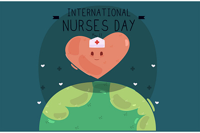 International Nurses Day with Heart Character Illustration character day heart hospital illustration international medical nurse patient vector