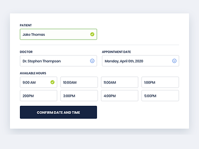 Appointment Form (Select Doctor/Date) design interface ui ui design ux ux design web web design website