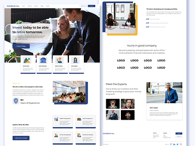 CoinBank Inc. Landing Page 3d adobe xd colours concept design figma fintech hues icon landing page palette product design prototype saas software testing typography ui ux website