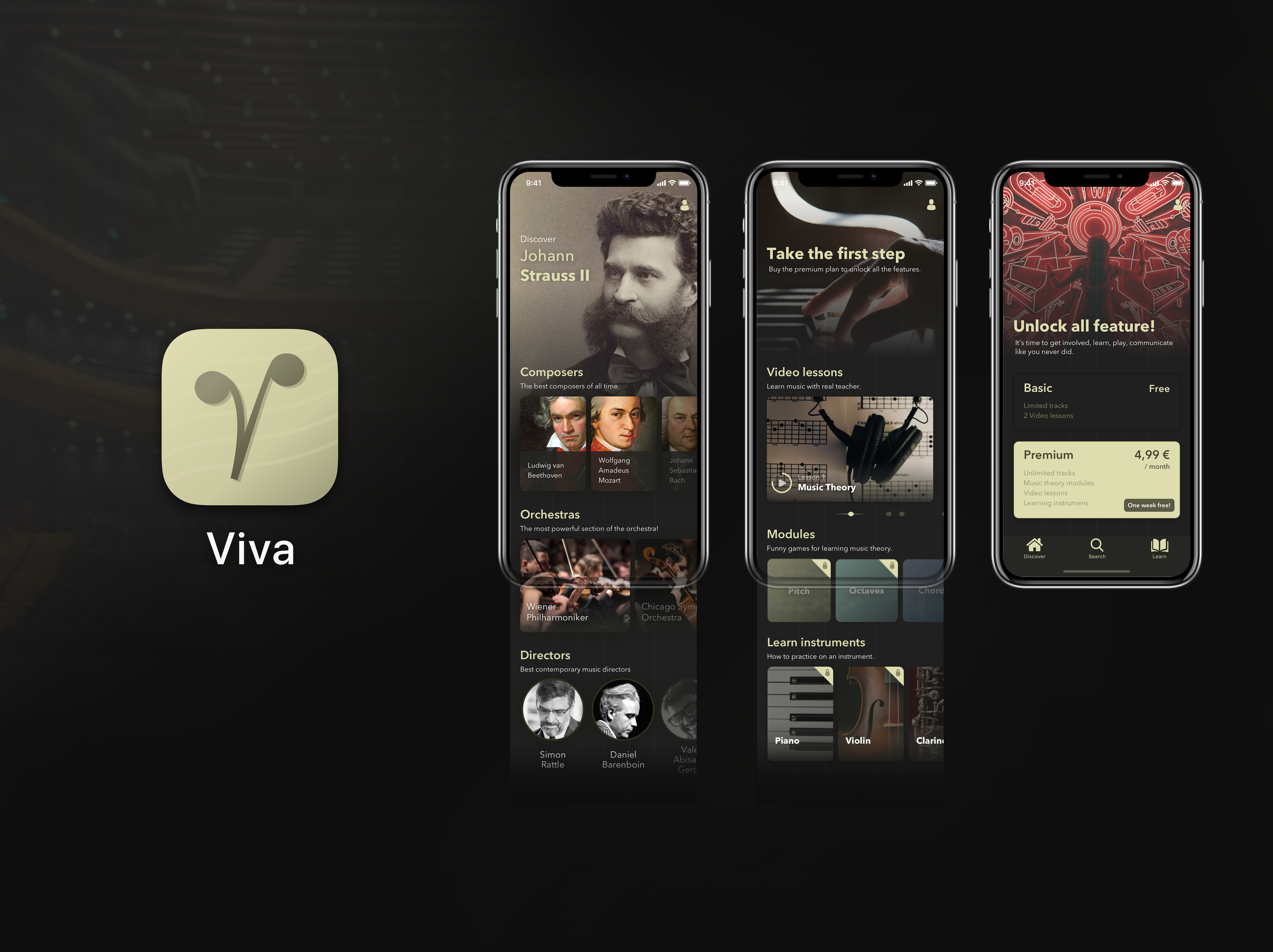 Example of Viva - Classical Music App