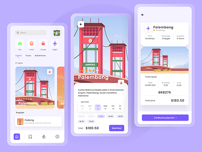 Indit - Travel App Design android branding bright color building illustration clean design flat graphic design illustration ios minimal red travel travel app travel design ui ui design uidesign vector white