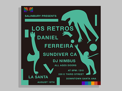 Los Retros flyer illustration poster