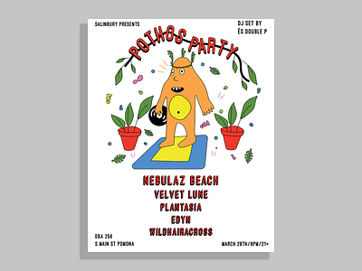 Pothos Party Flyer illustration poster