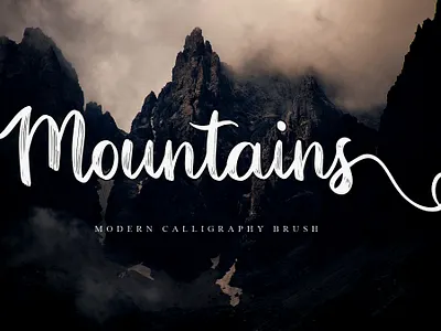 Mountains calligraphy design font design fonts handmade handwritten littering logo script typography