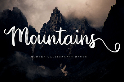 Mountains calligraphy design font design fonts handmade handwritten littering logo script typography