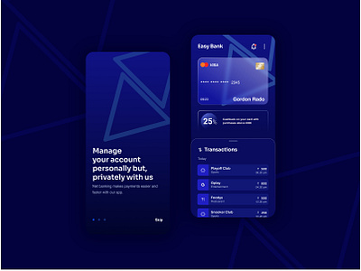 Banking App banking bankingapp bluegradient customer experience darkblue design designelements inkblue netbanking triangles ui ux