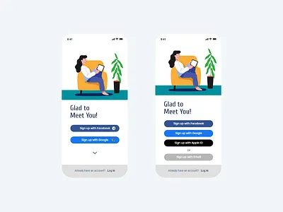 Mobile Login Page with different options design login mobile ui ux