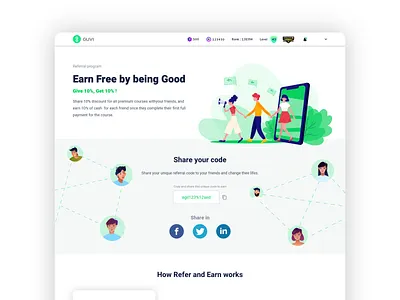 Referral UI Design clean design flat icon illustrator minimal ui ux web website