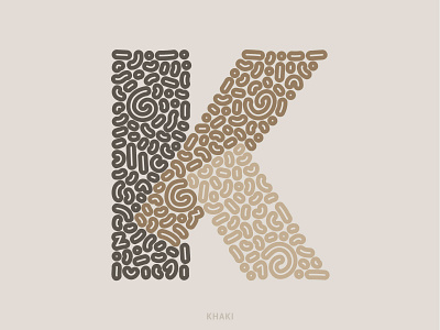 K 36daysoftype 36daysoftype11 36daysoftype2021 brown digital illustration illustration khaki letter sans serif vector