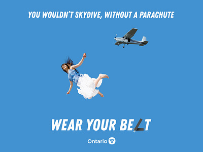 Wear Your Belt - Seatbelt Safety PSA ad campaign ad design advertising advertising campaign advertising design art direction art director blue canada falling ontario photoshop psa student project student work