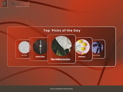 Grooved Home Page design glass glass effect logo music app typography ui ux website