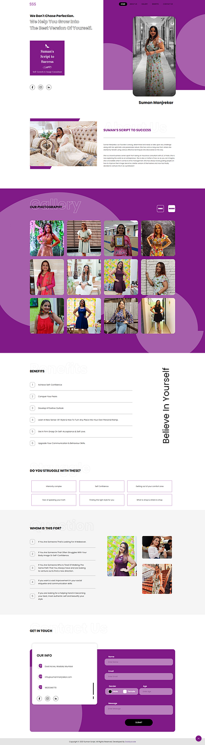 Personal Profile album design html5 javascript personal portfolio profile sass webdesign women women empowerment