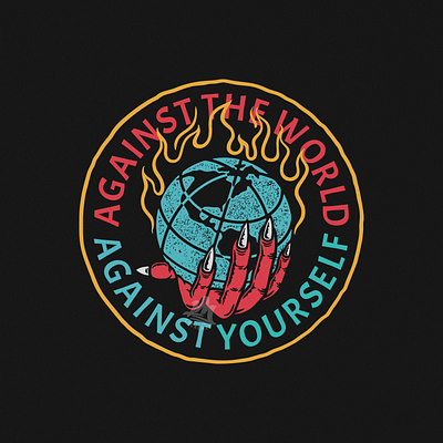 Against Yourself apparel design artwork badgedesign design illustration tshirt design vector