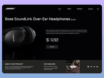 Headphone landing page branding design designs minimal new newdesign ui uidesign ux web