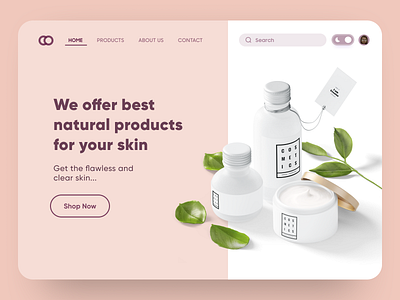 Cosmetic Web Landing Page concept cosmetics creative design figma interface landingpage minimal modern skincare ui uidesign ux visual design web webdesign