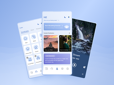 Meditation App app app concept app design application design meditation meditation app typography ui ui ux uidesign ux uxdesign uxui