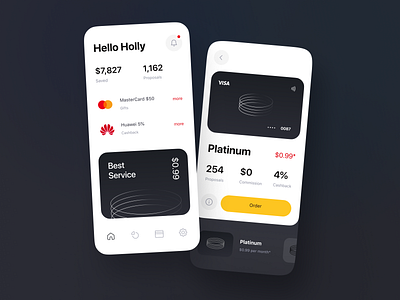 Advanced Cashback Feature for Banking Mobile App app bank bank card banking black white cashback dark mode dark ui dashboard fintech interface minimal mobile mobile app