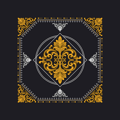 Ornamental Baroque Scrollwork Black Gold baroque decorative elegant fancy illustration ornamental renaissance royal victorian vintage