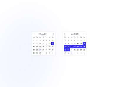 Date Picker calendar calendar design calendar ui colorful date date picker date range datepicker design flat gradient minimal saas selected selection states ucaas ui vibrant web