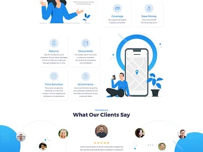Website design for Shipping company clean corporate delivery design flat landing shipping ui ux web webdesign