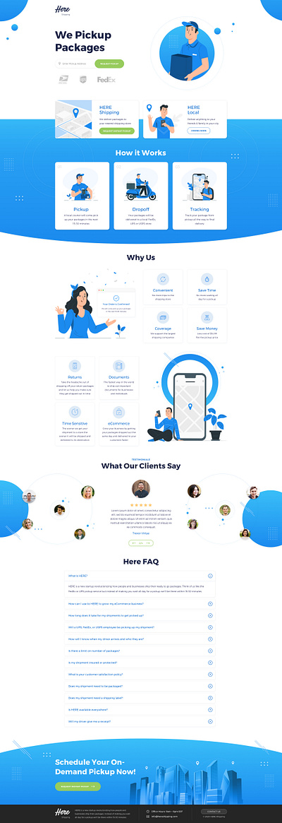 Website design for Shipping company clean corporate delivery design flat landing shipping ui ux web webdesign