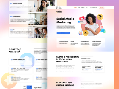 SMM Course Landing Page course course landing freelance glass glass effect glassmorphism landing landing design landing page landing page ui smm smm course ui ui ux ui design web design web designer