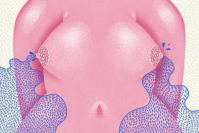 Milky boobs breastfeeding digital art digital painting editorial illustration illustration illustration art milk motherhood nude photoshop texture women