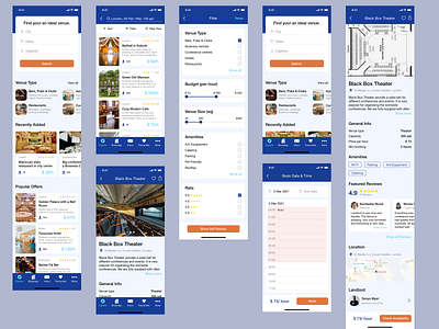 Venue Booking Hybrid app app design booking app design hybrid app venue web
