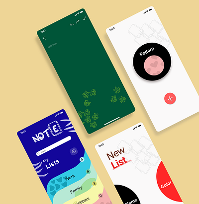 App Note app flat ui ux uxui