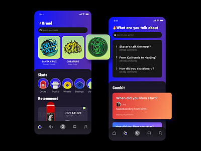 A software for skateboarders app branding design illustration logo skateboard ui