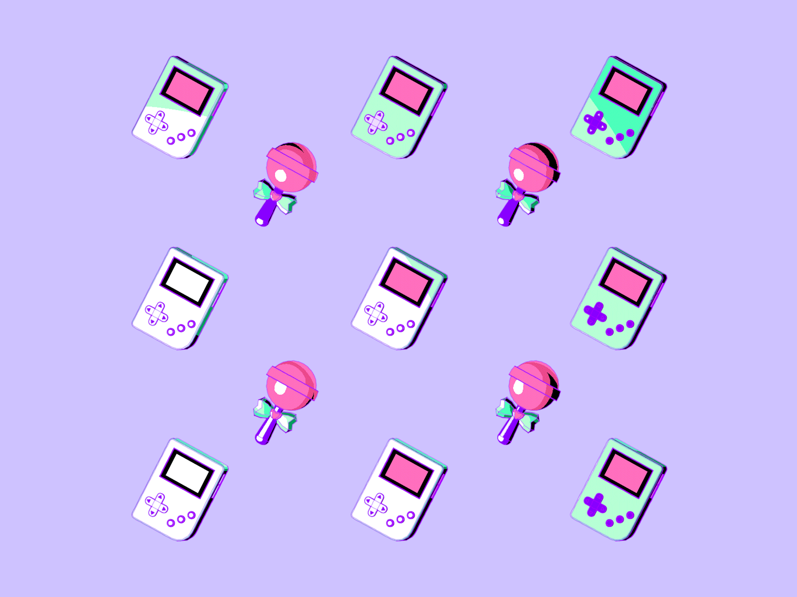 cute animation game machine lolipop