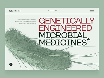 Polibio.me — Microbiome Startup Web Design | Landing Page 3d animation antibiotic bacteria biology biotech disease drug genetics genome green health landing page medicine microbe microbiome pharma science ui ux