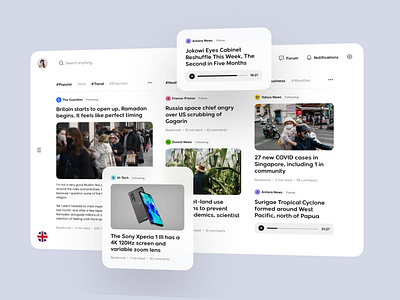 Newie - News Media Dashboard app card clean dashboard design entertainment forum hashtag magazine manage media news news app portal simple topic trend ui ux voice